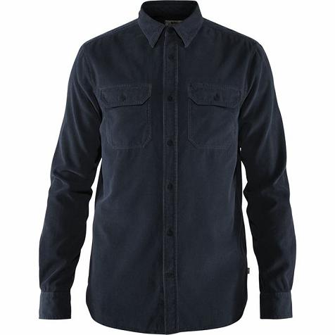 Fjallraven Men Övik Shirts Dark Navy PH121468 Philippines